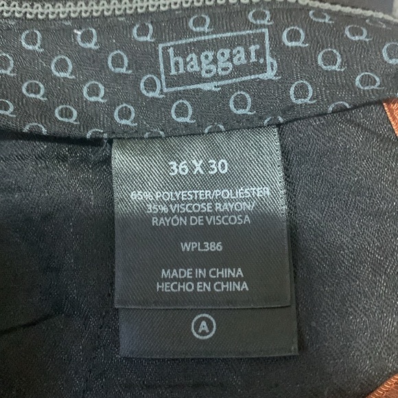 Hagger Mens Pin Strip Black Suit Pants. Size 36x30 Used - Picture 7 of 7